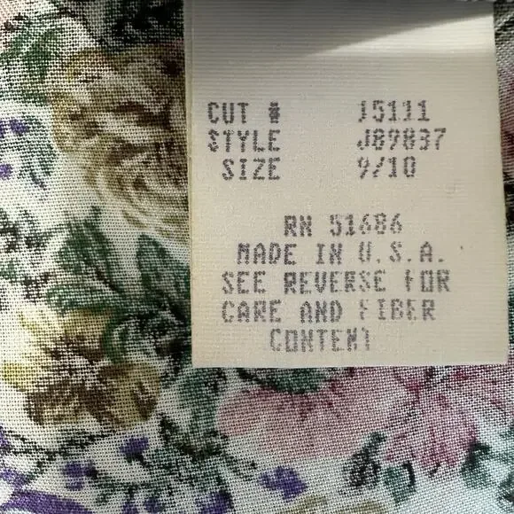 Vintage 90s Y2K All That Jazz Dress Midi Size 9/10 Floral Cottagecore Peasant - Picture 11 of 13